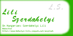 lili szerdahelyi business card